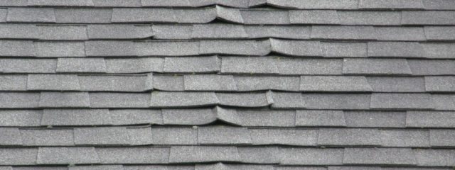 Curling shingles on roof