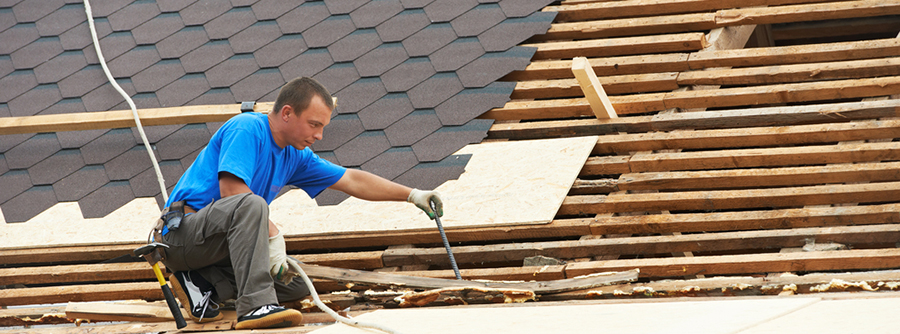 Man working on Florida roof