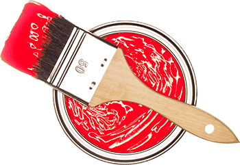 Red paint bucket